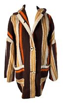 Vtg Striped Pure Welsh Woollens Loomers Jacket Coat Western L 14 16 Vtg 70s 