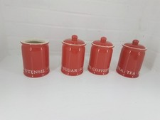 DMD David Mason Design Vintage Stars Tea, Coffee, Sugar & Utensils Red...