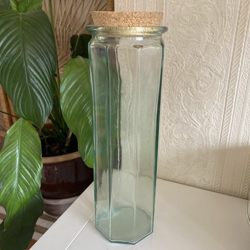 Vintage thick glass octagon - vintage,