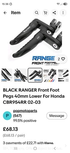 Honda cbr lowering foot pegs - honda,