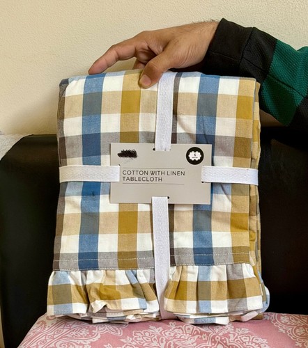 Cotton linen check - m&s,