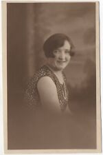 Postcard Size Real Photo Woman Rose 1928 Burton & Garland Blackpool Blackburn