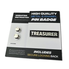 Silver Metal & Black Enamel