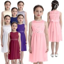 Kids Girls Party Dress Sequined Princess Pageant Gown Wedding Bridesmaid Costume