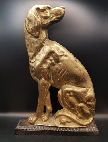 Vintage heavy brass dog - vintage,