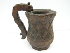 Vtg. Wood Mug Medieval