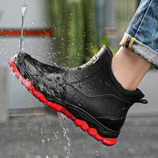 Men Short Rain Rubber Boots Waterproof Ankle Deck Shoes Fishing Garden Out