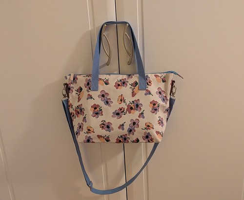 Peony matte oilcloth tote - peony,