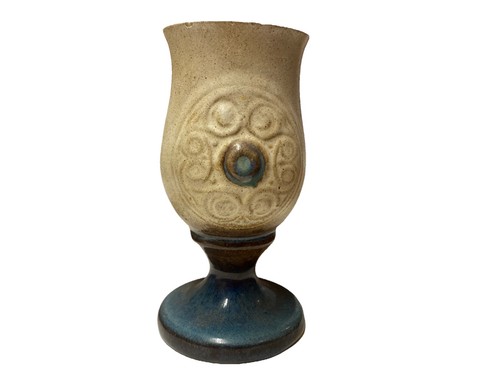 Textured goblet studio pottery - studio,