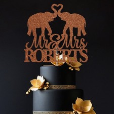 Wedding Cake Topper, Elephants