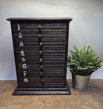 Antique - Vintage Watchmakers Collectors EbonisedPine Cabinet Bank of 8 Drawers