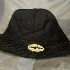 Unisex Kangol black beanie hat no size used 
