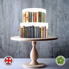 Vintage Style Book Spines cake ribbon border edging edible topper ICING / WAFER