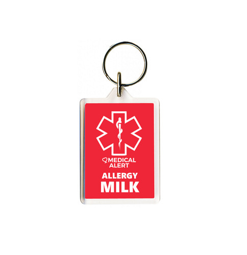 Allergy milk keyring - keyring, medical