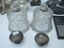 Birmingham 1919 Pair Of LARGE Sterling Silver Art Deco Perfume Bottle