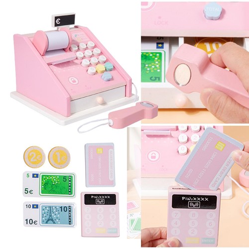 Wooden toy cash register - wooden,