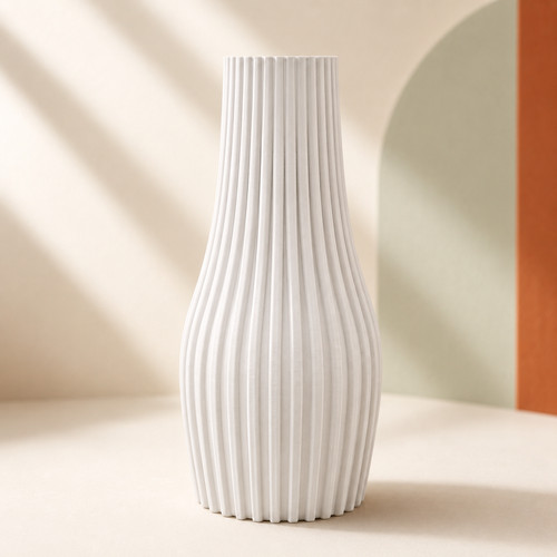 Ribbed fluted flower vase - fluted,