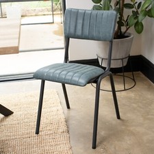 Blue upholstered dining chair - dining,