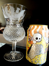 1 Edinburgh Crystal Wine Water Glass THISTLE Large 6 4/8" 230ml Quality Heavy