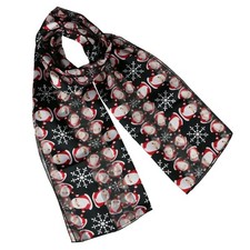 Christmas Santa Claus Father Snowflake Silky Chiffon Ladies Scarf