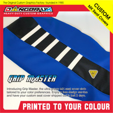 Honda CR CRF mx seat cover Black top with coloured Ribs GRIP MASTER