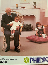 Phildar  4 Ply knitting pattern No:8701 sizes 17-20in 43-51cm  for Baby Girls