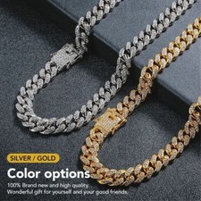 Mens Iced Out Diamond Thick Miami Cuban Link Chain Necklace Hip Hop Jewellery