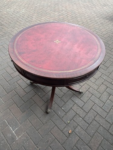 Regency mahogany drum table - mahogany,