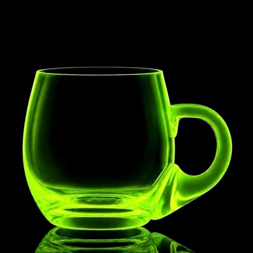 Bohemian uranium glass mug - bohemian,