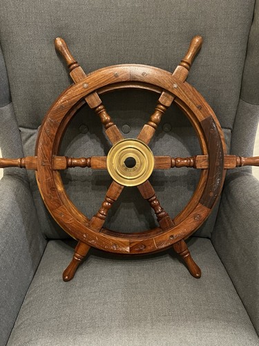 Wooden ship helm - wooden, ship’s