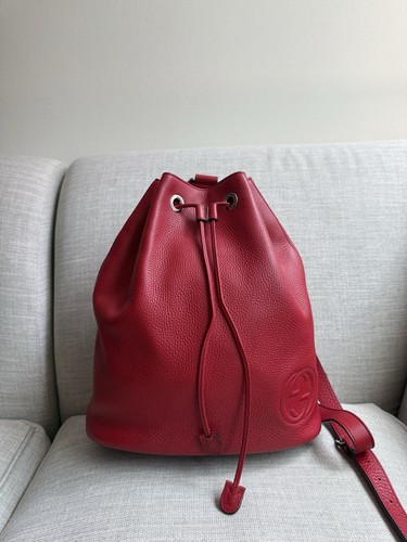 Gucci leather backpack bag - gucci,