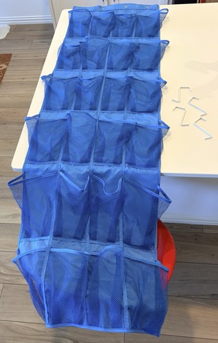 Blue mesh hanging organizer - mesh,