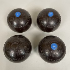 Set of four Henselite Super-Grip Lawn or Indoor Bowls | Brown | Size 3