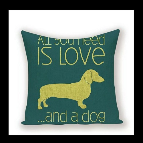 Cute linen dachshund cushion - linen,