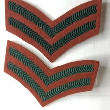 1950's WRAC Womens Royal Army Corps Corporal Rank Chevrons Pair Canvas Back 