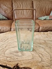 Vintage Glass Battery Outer Case With Original Handle, Ideal Vase