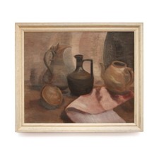 Mid Century Modern - Brutalist - Morandi style - still life oil painting