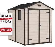 8x6 Keter Manor Outdoor  Garden Shed House Tool Storage Waterproof