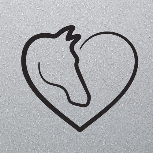 Horse heart silhouette black - horse,
