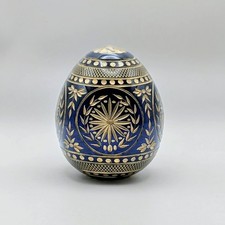 Vtg FABERGE Cobalt Blue Glass
