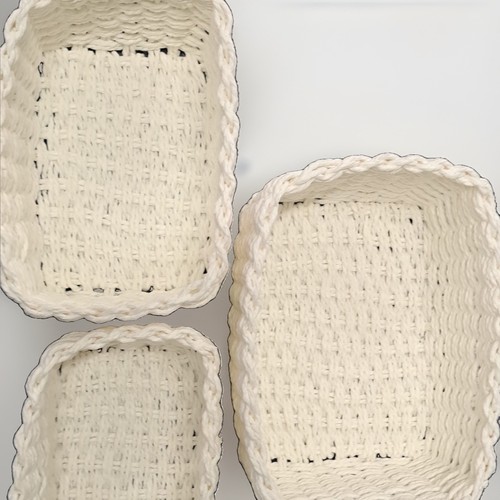 White woven wicker storage - woven,