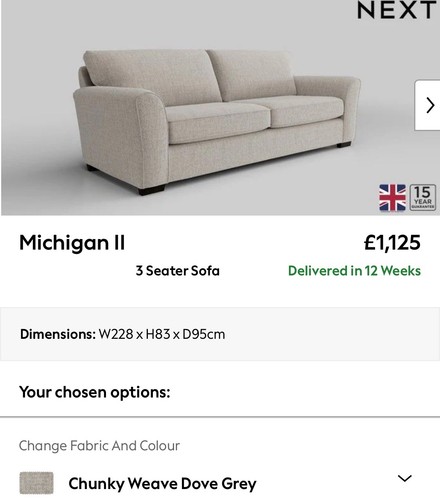 Next michigan large sofa brand - michigan,