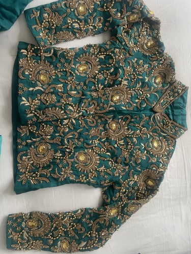 Heavy designer saree teal - designer,