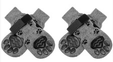 2 Pairs of Non-Slip Indoor Dog Sock Large Dogs (L, Grey)
