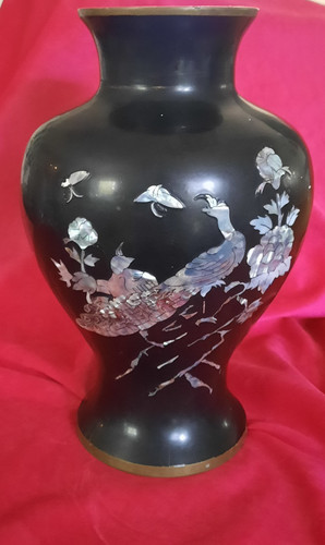 Large asian brass and enamel - asian,