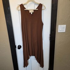 ANTTHONY ORIGINALS Brown Sleeveless Rayon Spandex Dress, Size Large NWOT