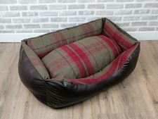 Brown Faux Leather Dog Bed