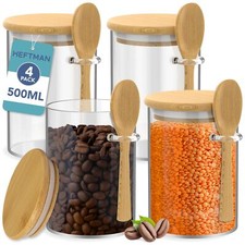 Heftman glass jars spoons - 4x,