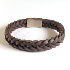 Mens Leather Bracelet Braided