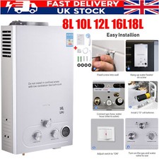 8L-18L Instant Hot Water Heater Tankless Gas Boiler LPG Propane Camping Shower